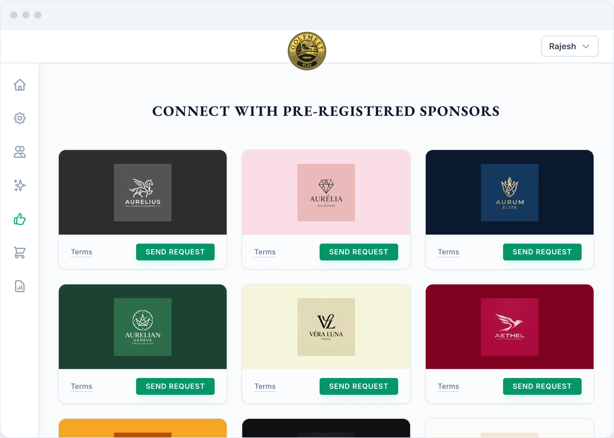 Sponsor Dashboard Mockup